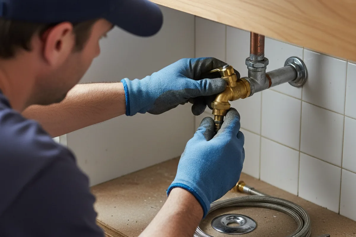 Shutoff valve and fitting work during Emergency Plumbing in Worden